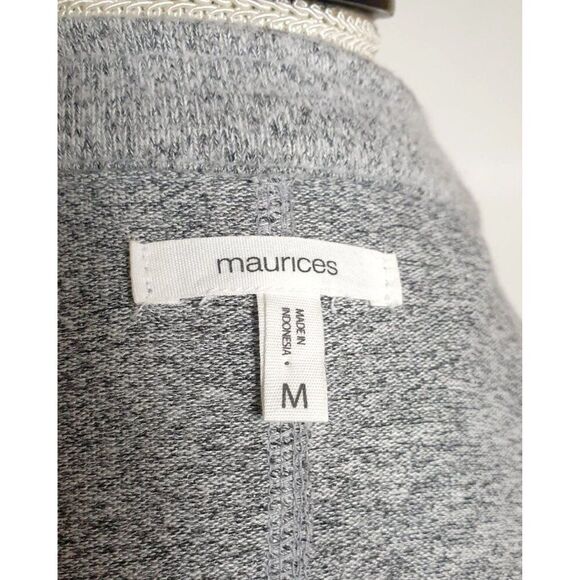 Maurices Open Front Knit Cardigan M Gray Heathered Ruffled Hem Coquette Fairy - Picture 5 of 5